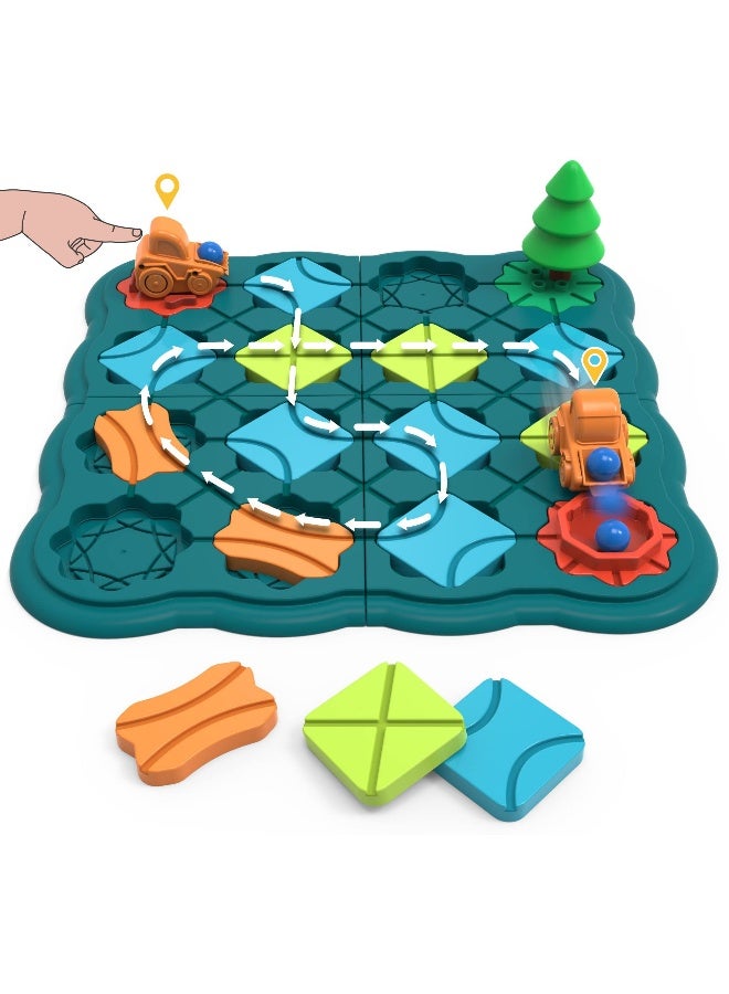 Kids Toys STEM Board Games, Smart Logical Road Builder Brain Teasers Puzzles Games for 3 to 4 5 6 7 Year Old Boys Girls, Educational Montessori Xmas Gifts Ages 3-5 4-8 Preschool Classroom Learning - Image 1